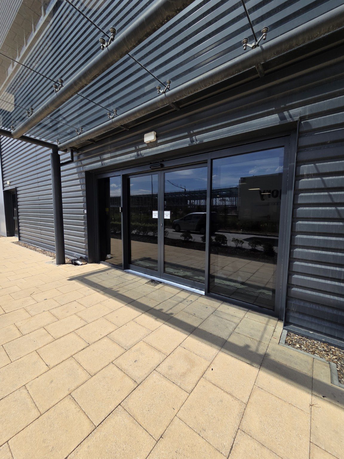 Completed glazed entrance